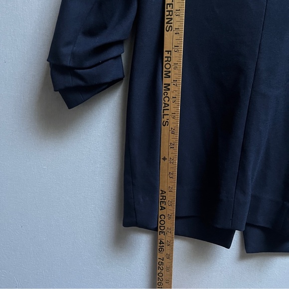 Babaton Aritzia Power Blazer Navy Open-Front 3/4 Sleeve Jacket Sz 2 - Picture 11 of 12